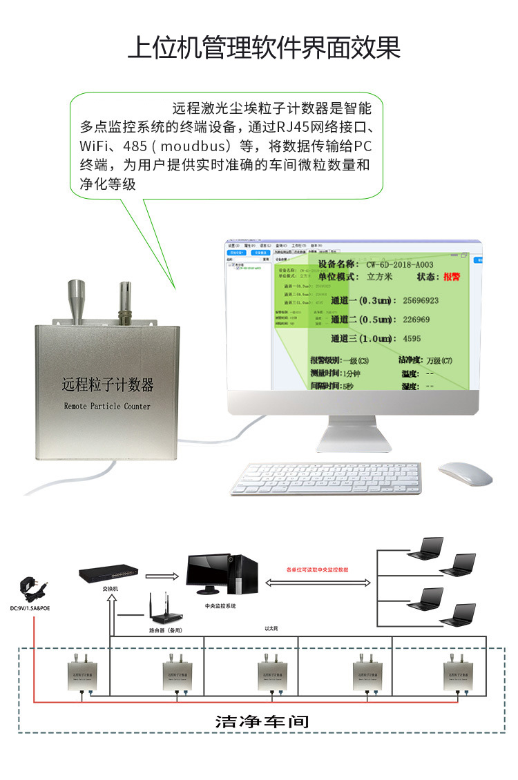 洁净室洁净度检测仪 净化室洁净度检测仪系统